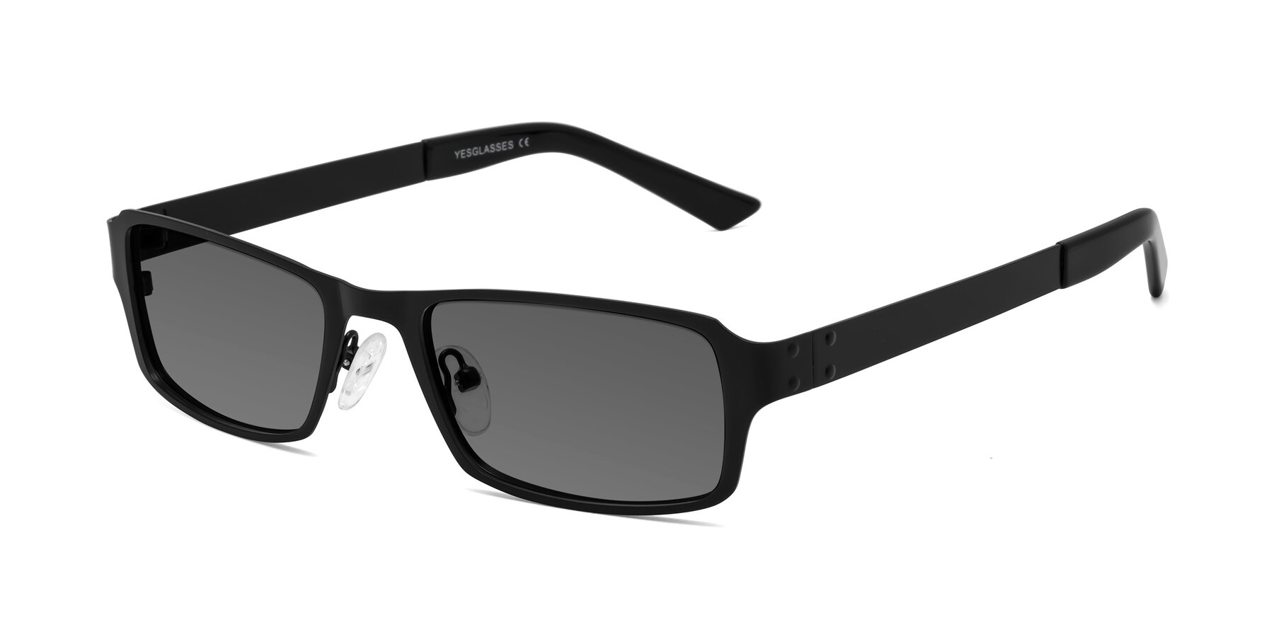 Angle of Moss in Matte Black with Medium Gray Tinted Lenses