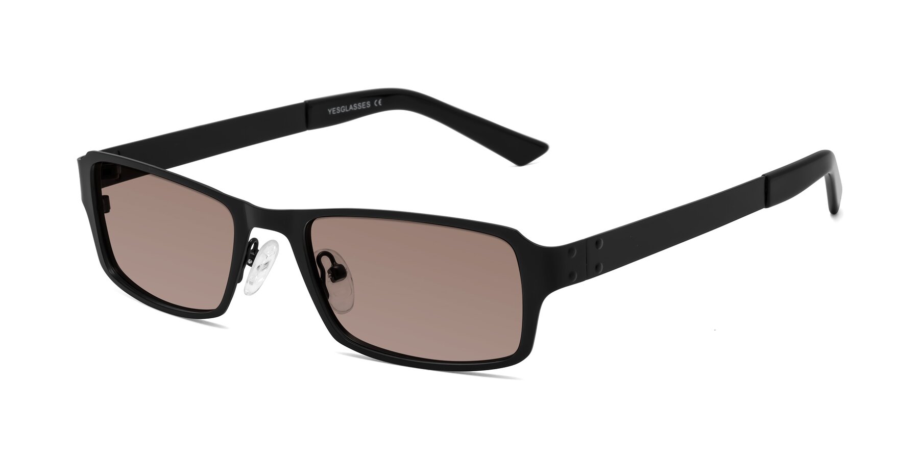 Angle of Moss in Matte Black with Medium Brown Tinted Lenses