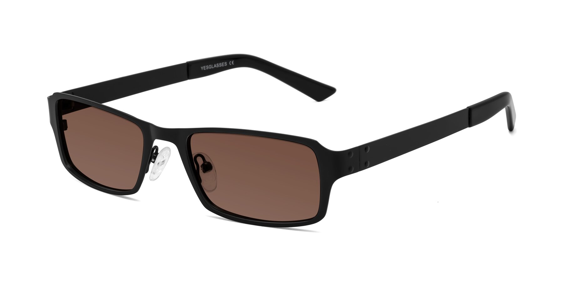 Angle of Moss in Matte Black with Brown Tinted Lenses