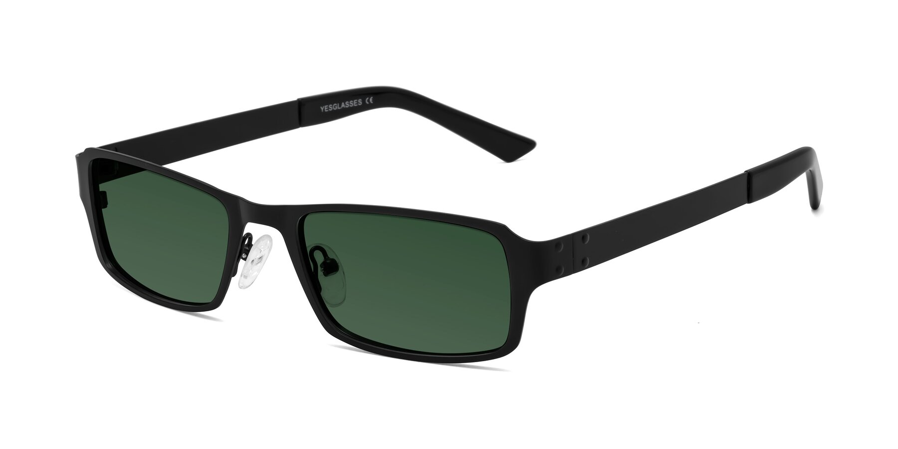 Angle of Moss in Matte Black with Green Tinted Lenses