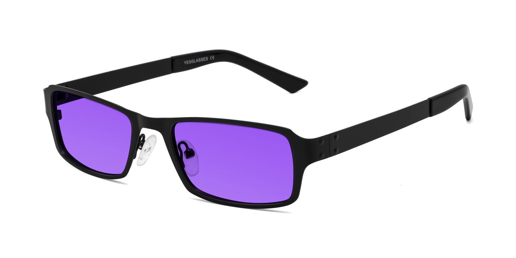 Angle of Moss in Matte Black with Purple Tinted Lenses