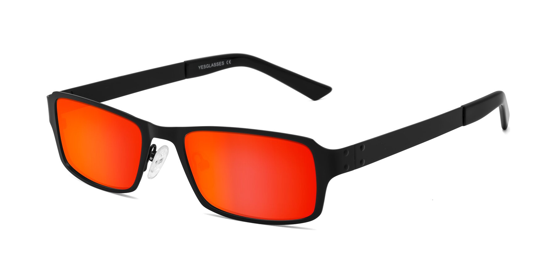 Angle of Moss in Matte Black with Red Gold Mirrored Lenses