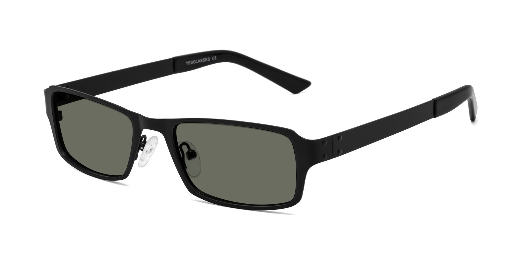 Angle of Moss in Matte Black with Gray Polarized Lenses