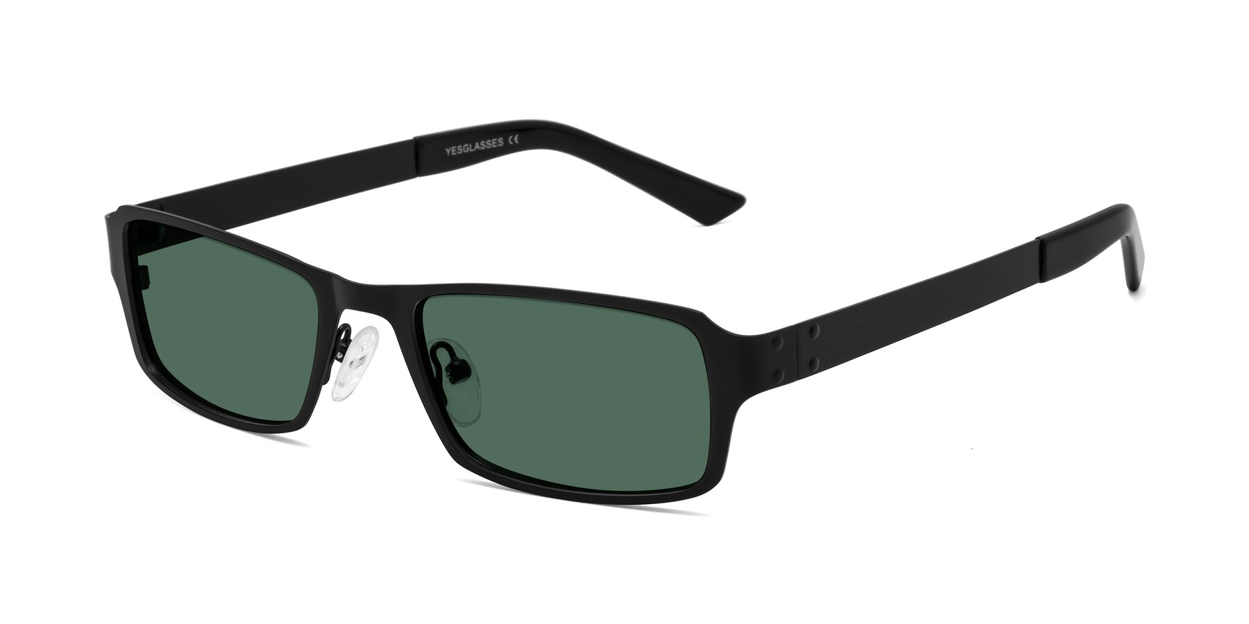 Angle of Moss in Matte Black with Green Polarized Lenses