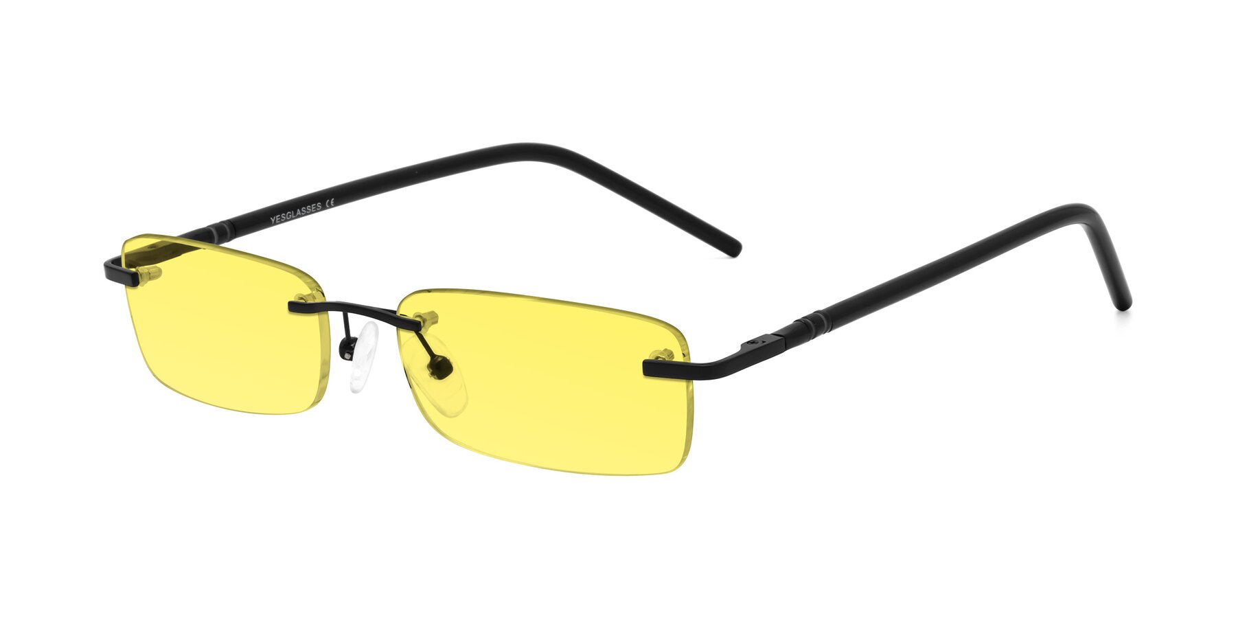 Angle of Mast in Matte Black with Medium Yellow Tinted Lenses