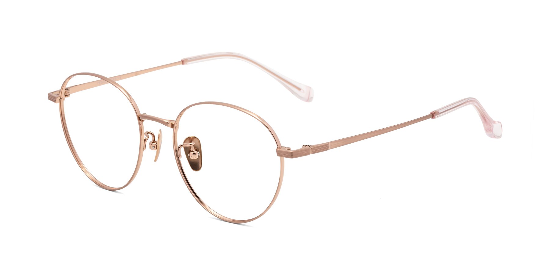 Angle of Sahala in Rose Gold with Clear Reading Eyeglass Lenses