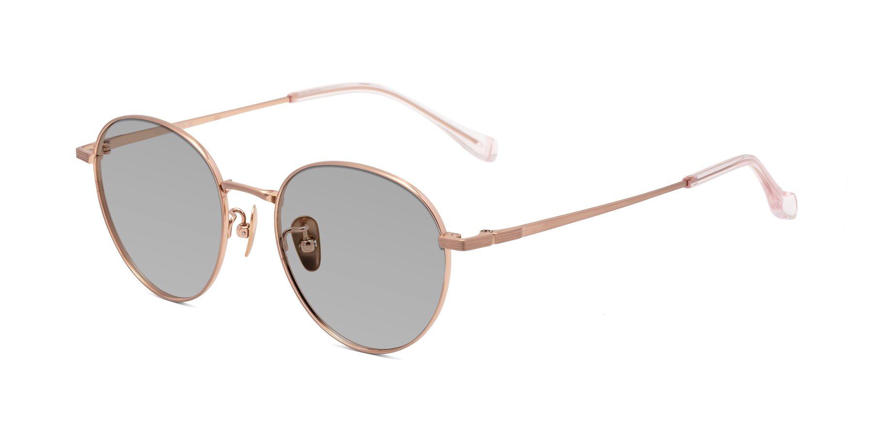 Angle of Sahala in Rose Gold with Light Gray Tinted Lenses