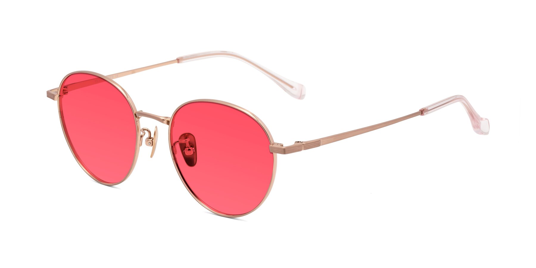 Angle of Sahala in Rose Gold with Red Tinted Lenses