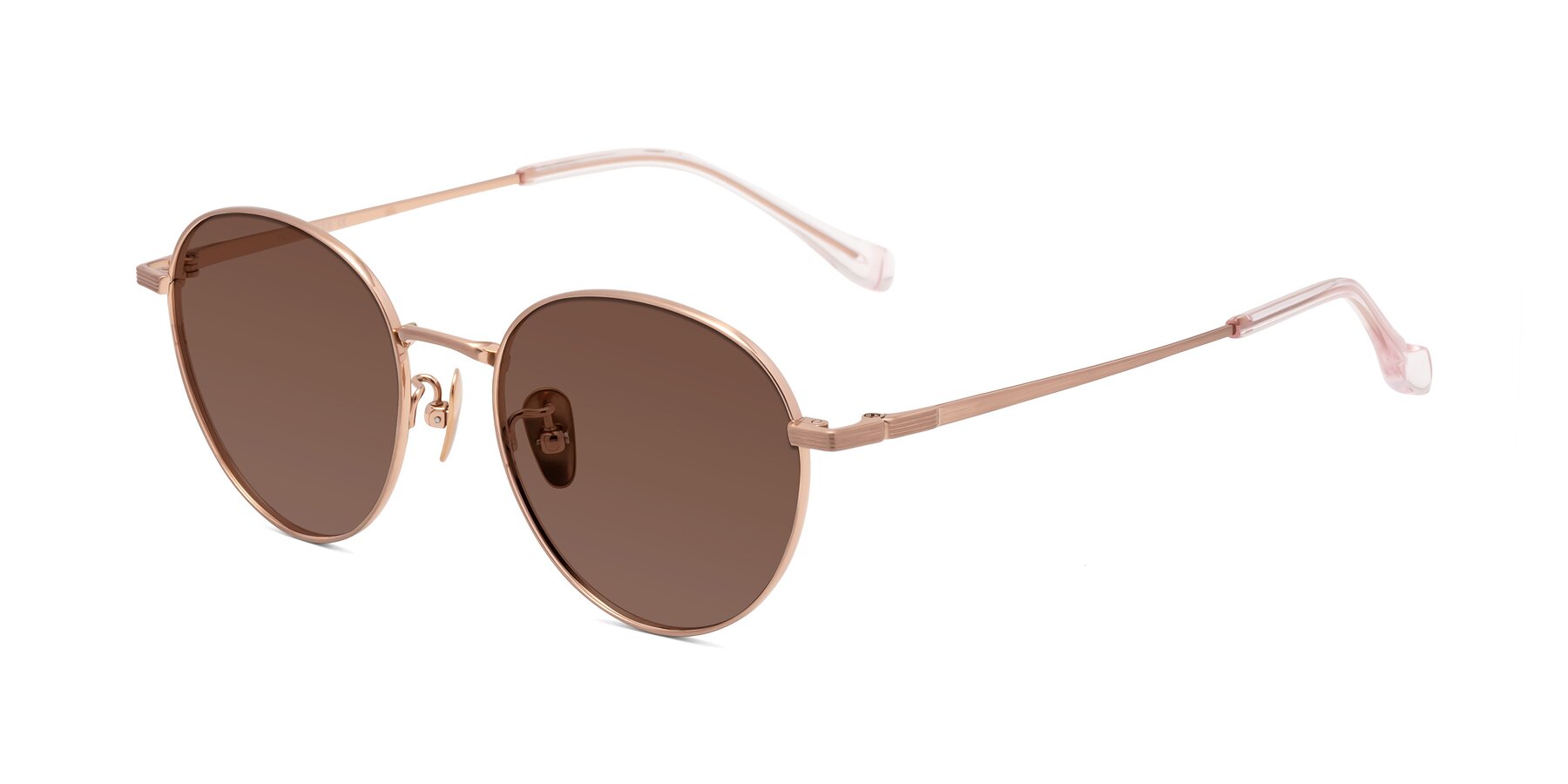 Angle of Sahala in Rose Gold with Brown Tinted Lenses