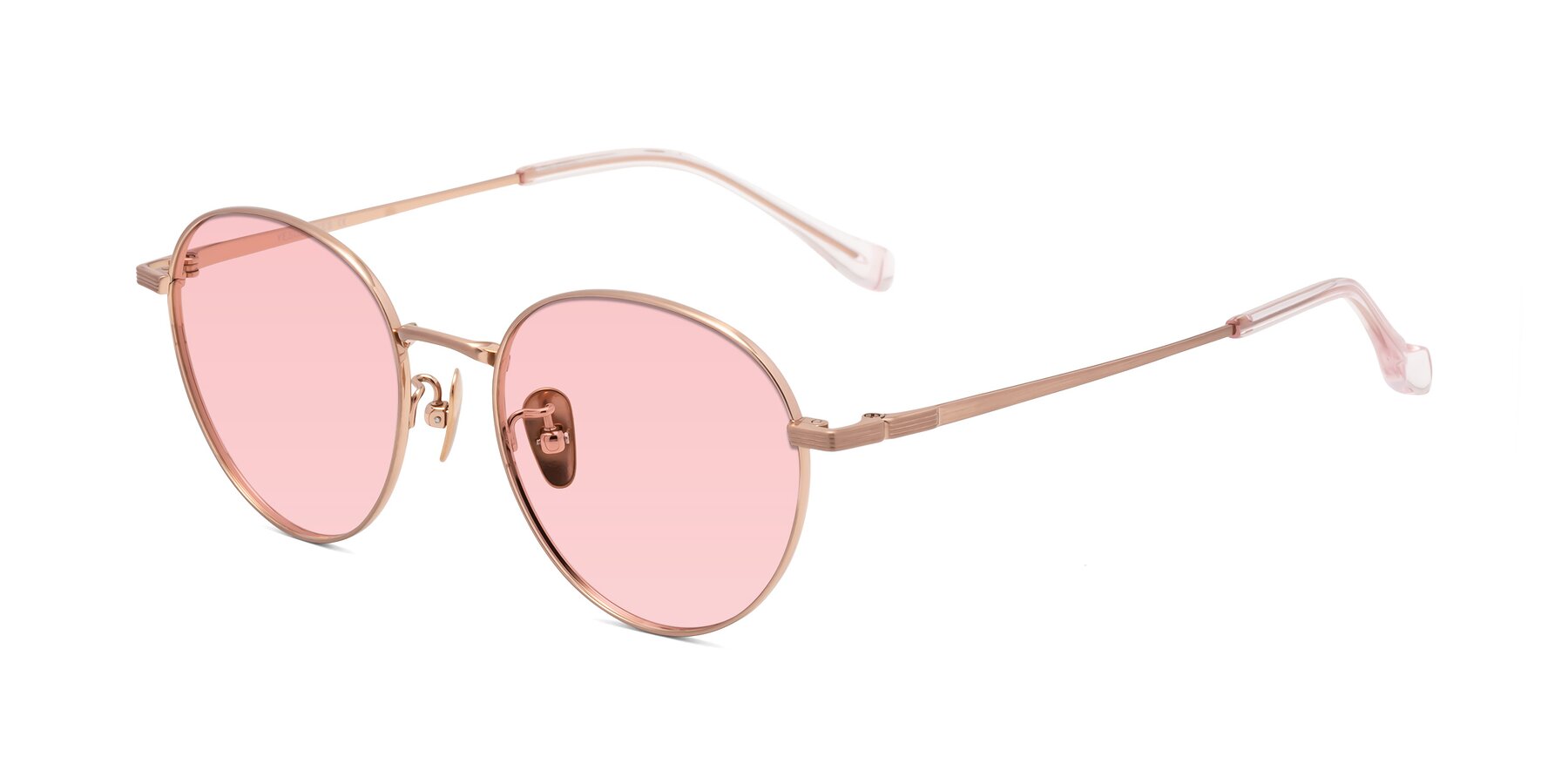 Angle of Sahala in Rose Gold with Light Garnet Tinted Lenses