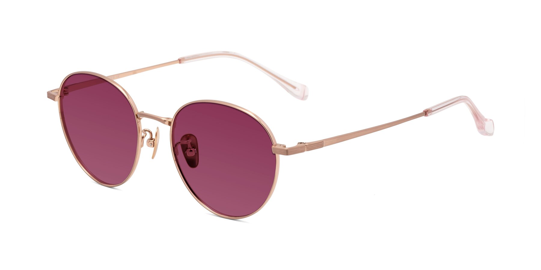 Angle of Sahala in Rose Gold with Wine Tinted Lenses