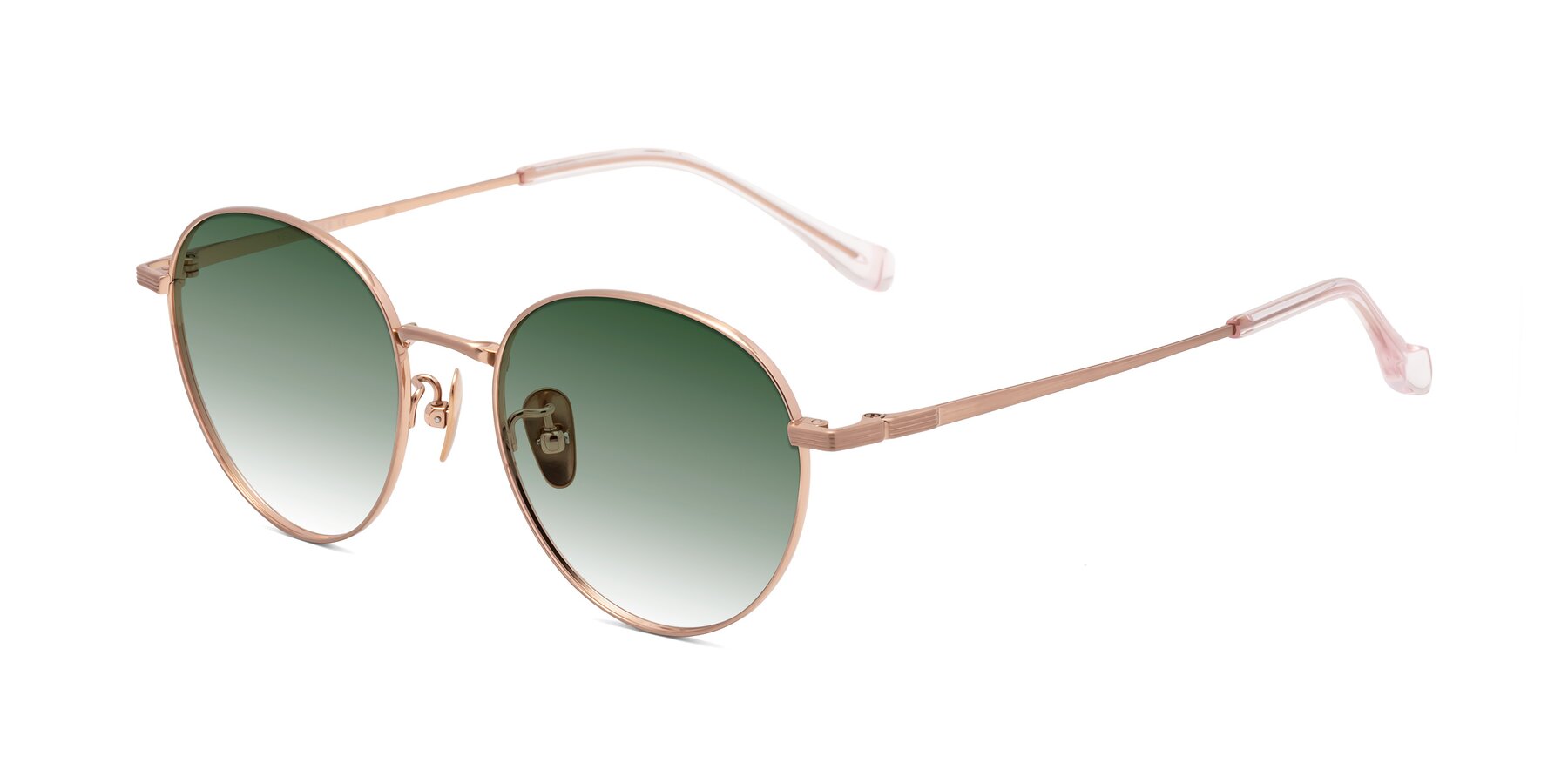 Angle of Sahala in Rose Gold with Green Gradient Lenses