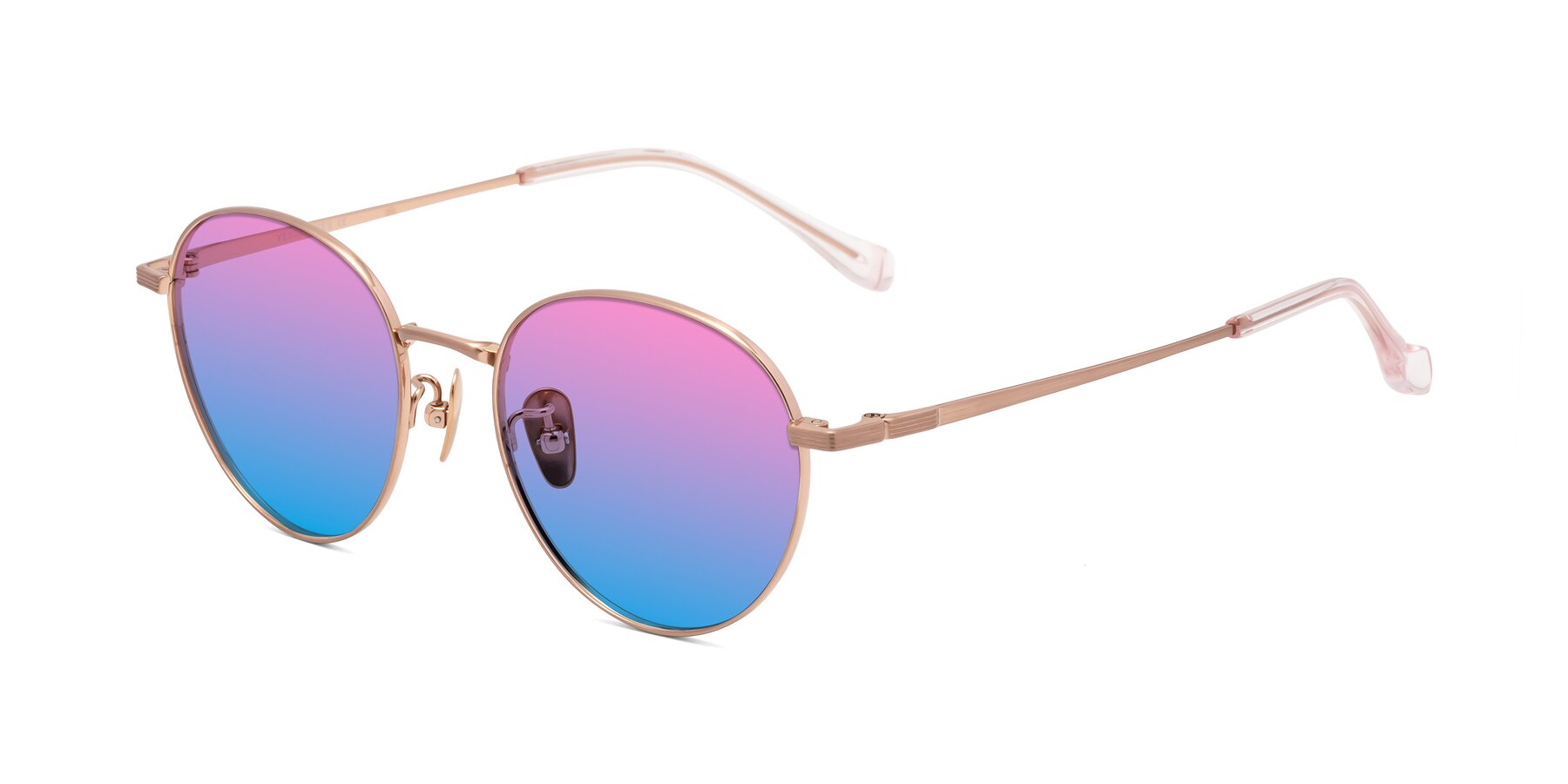 Angle of Sahala in Rose Gold with Pink / Blue Gradient Lenses