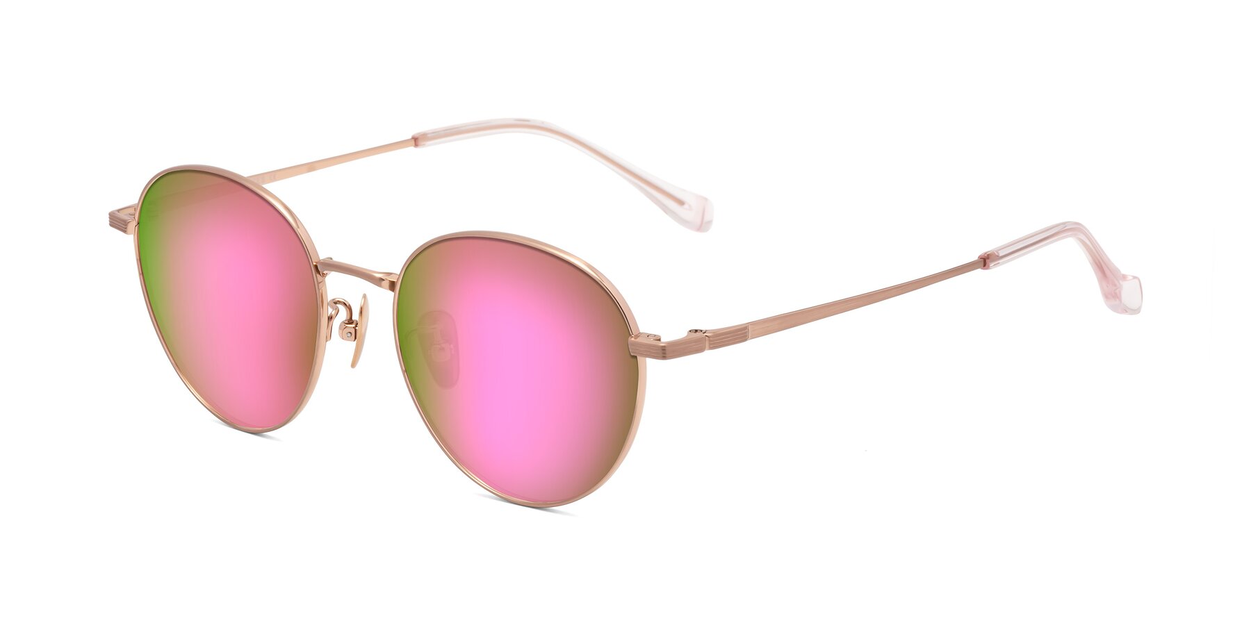 Angle of Sahala in Rose Gold with Pink Mirrored Lenses