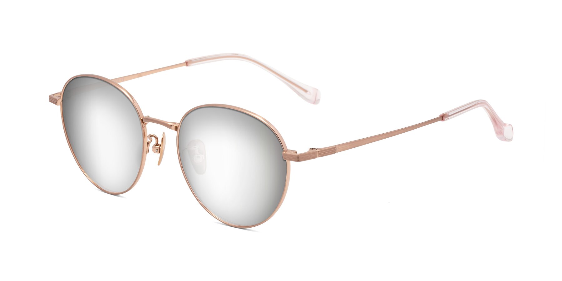 Angle of Sahala in Rose Gold with Silver Mirrored Lenses