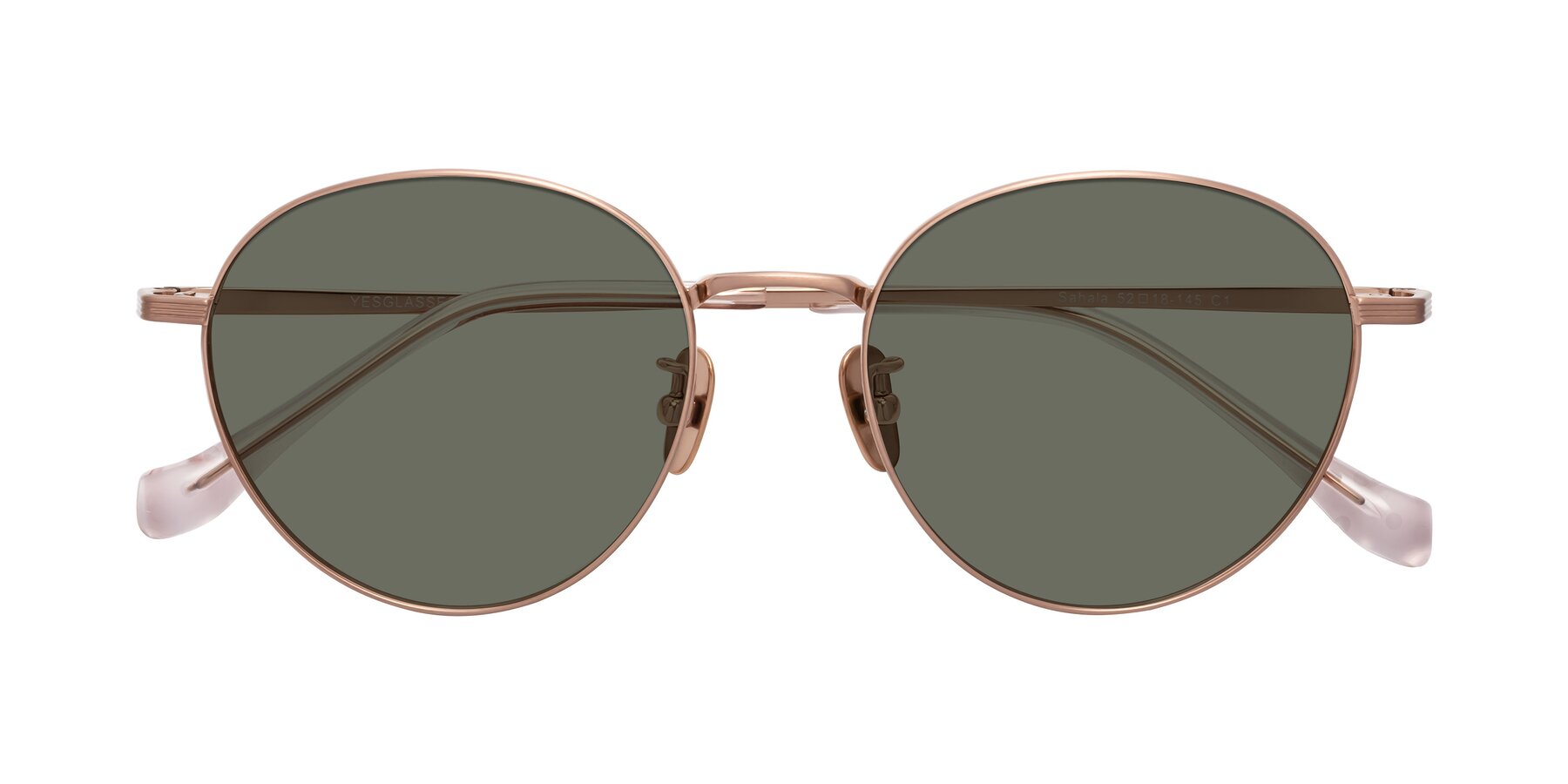 Folded Front of Sahala in Rose Gold with Gray Polarized Lenses