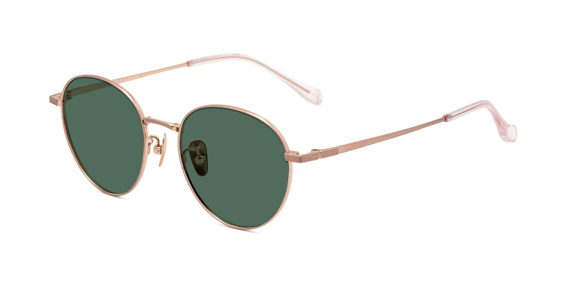 Angle of Sahala in Rose Gold with Green Polarized Lenses