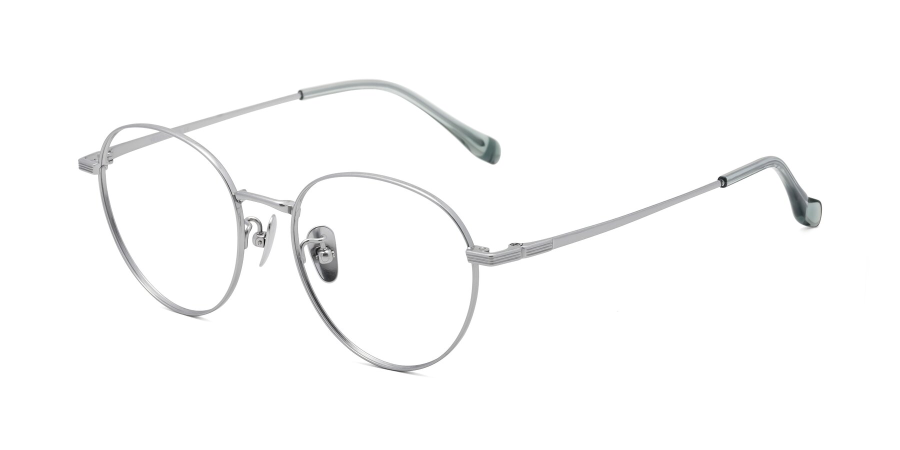 Angle of Sahala in Silver with Clear Reading Eyeglass Lenses