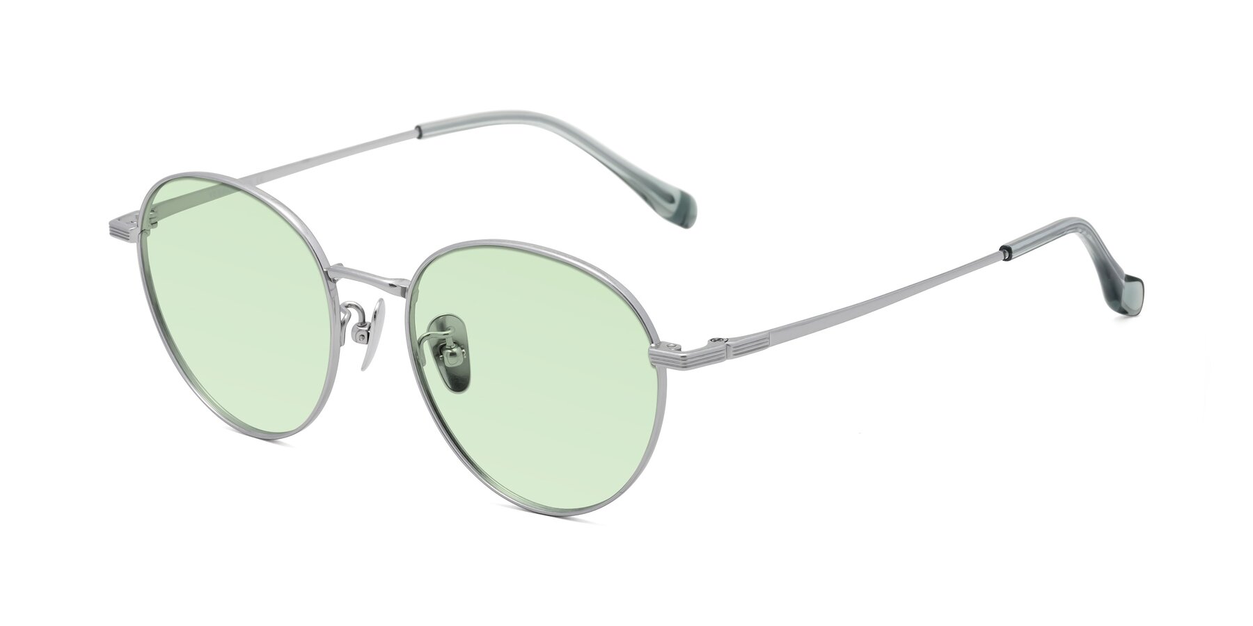 Angle of Sahala in Silver with Light Green Tinted Lenses