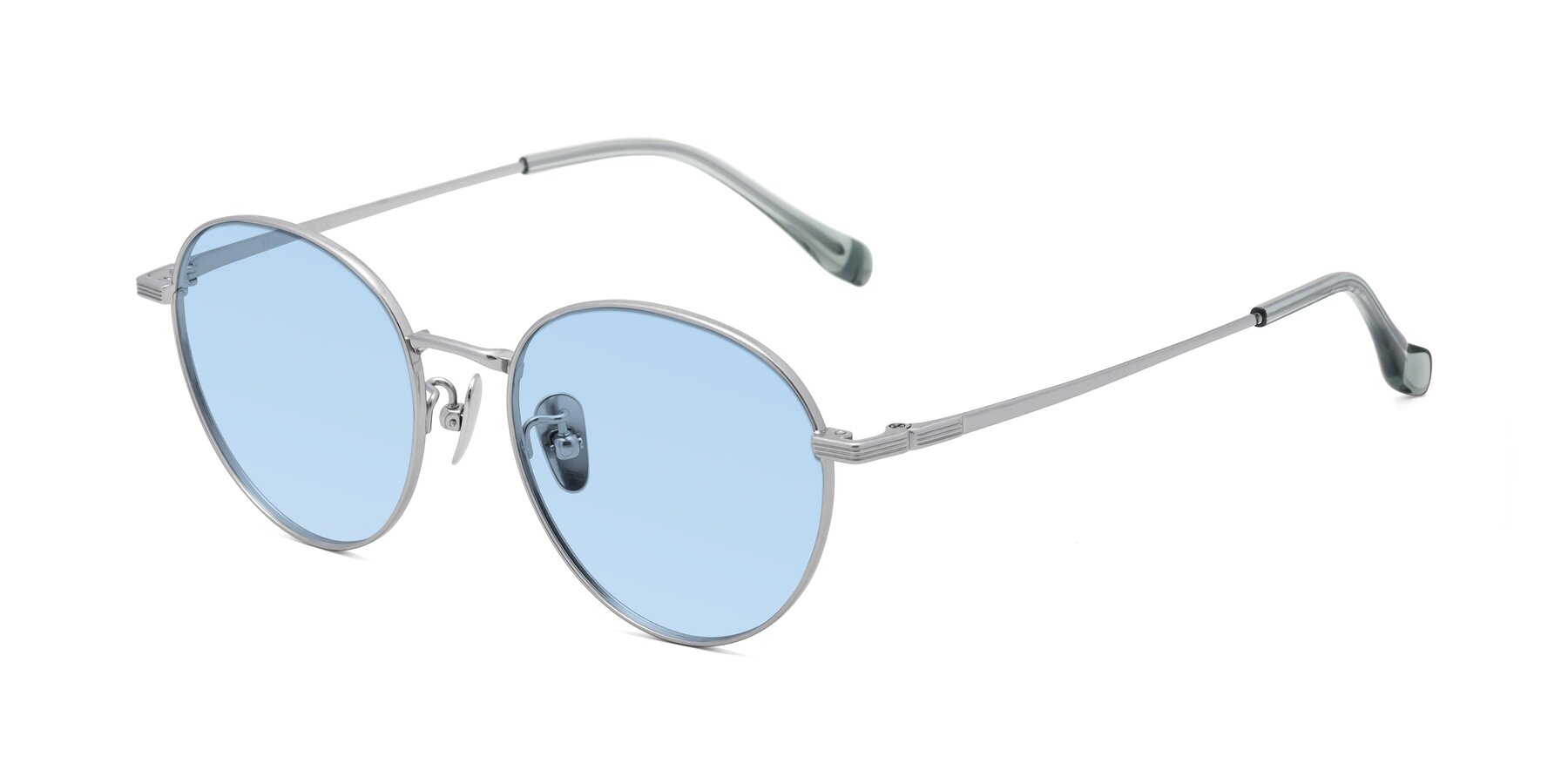 Angle of Sahala in Silver with Light Blue Tinted Lenses