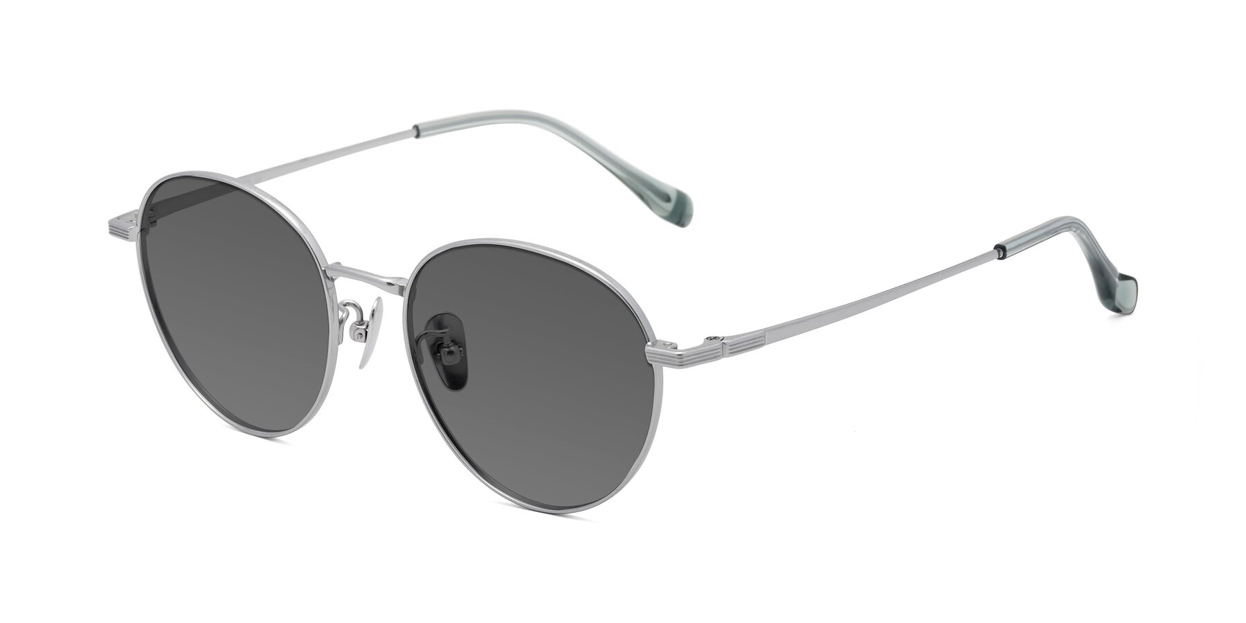 Angle of Sahala in Silver with Medium Gray Tinted Lenses