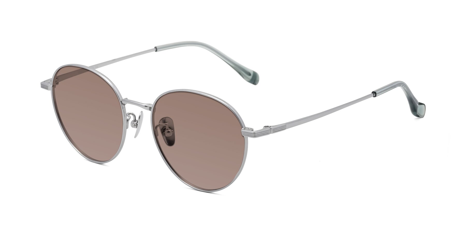 Angle of Sahala in Silver with Medium Brown Tinted Lenses