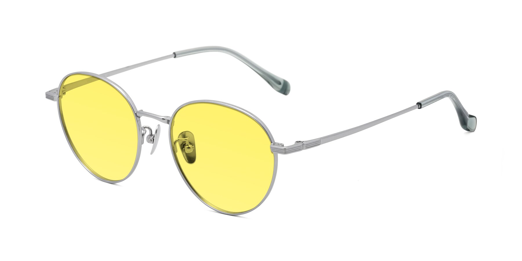 Angle of Sahala in Silver with Medium Yellow Tinted Lenses