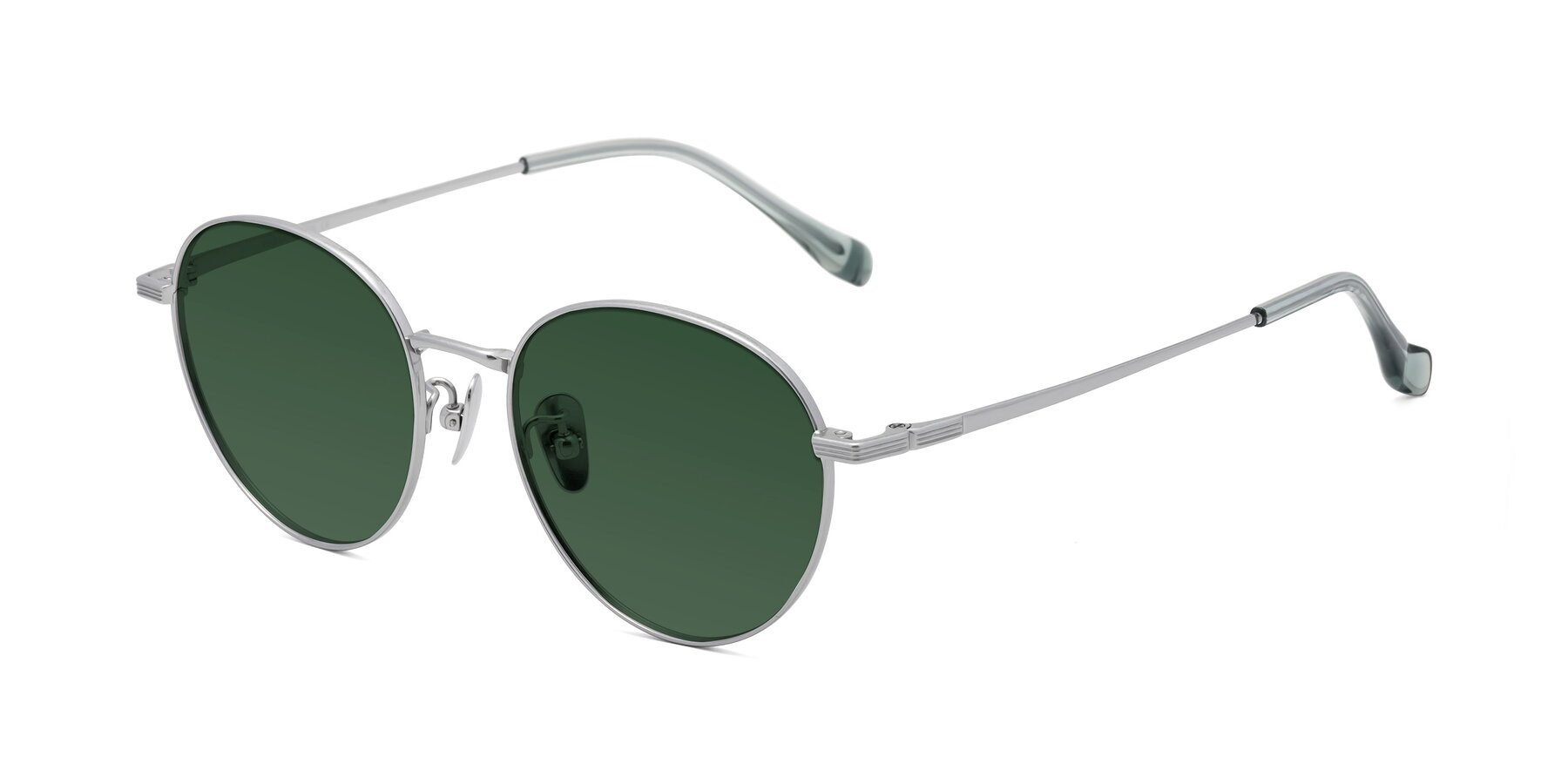 Angle of Sahala in Silver with Green Tinted Lenses