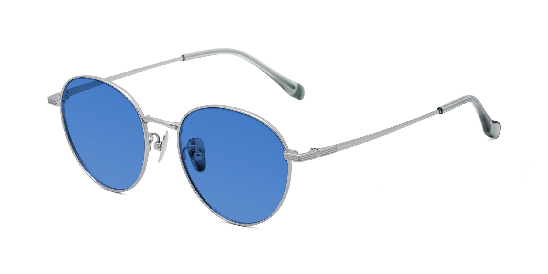 Angle of Sahala in Silver with Blue Tinted Lenses