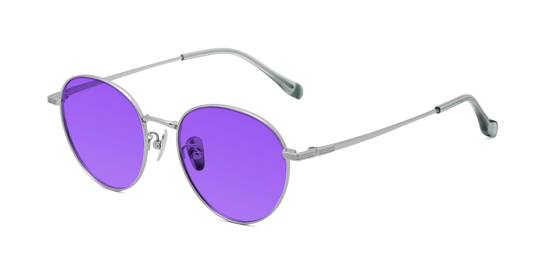 Angle of Sahala in Silver with Purple Tinted Lenses