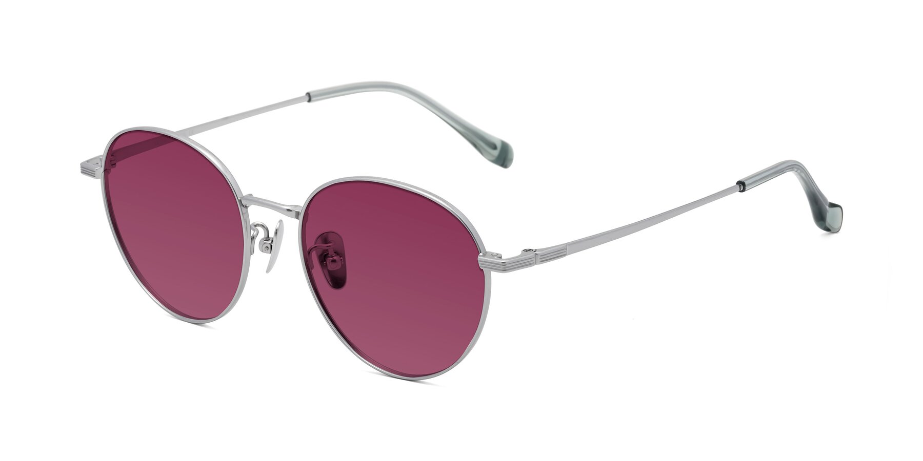 Angle of Sahala in Silver with Wine Tinted Lenses