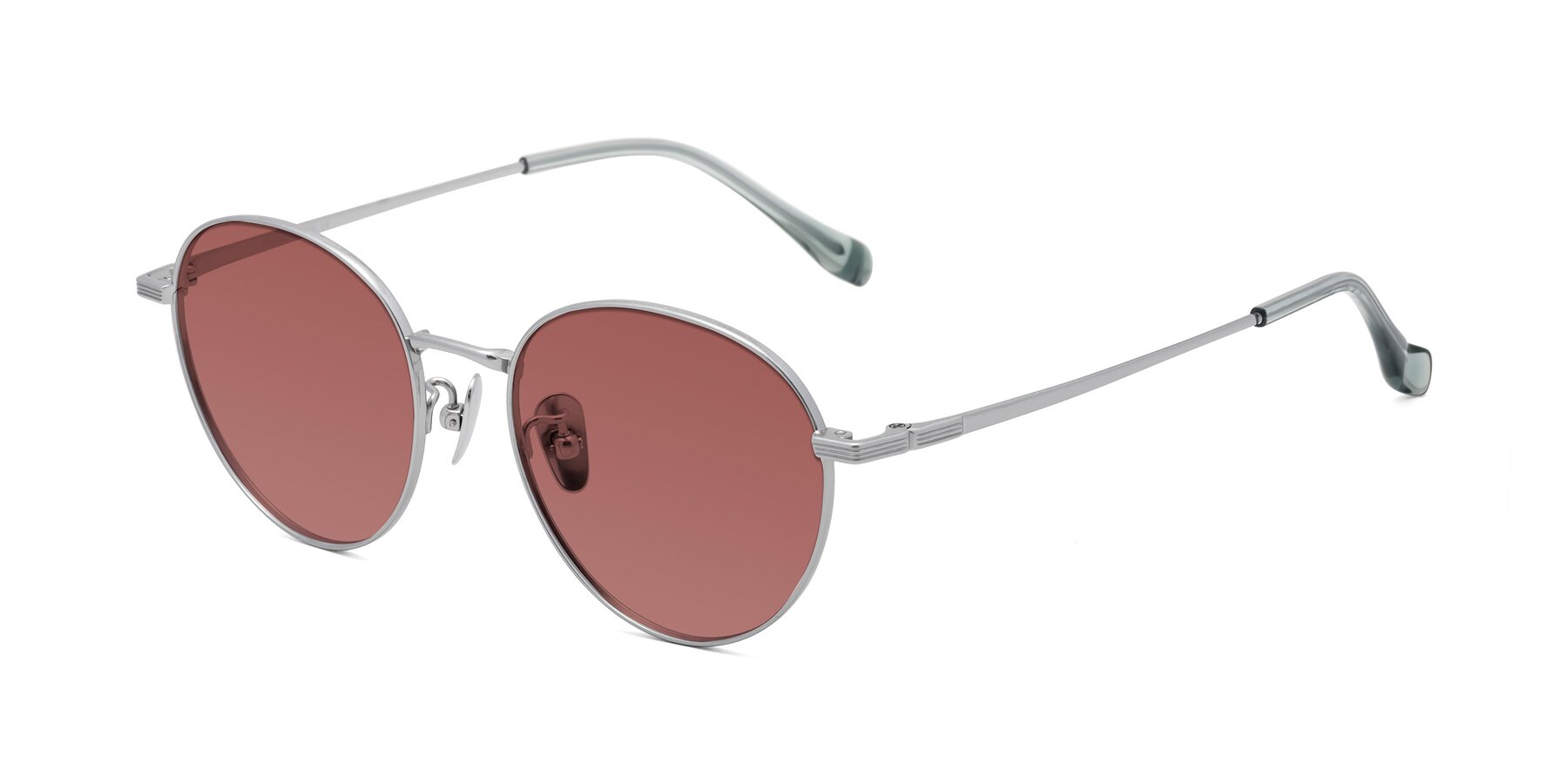 Angle of Sahala in Silver with Garnet Tinted Lenses