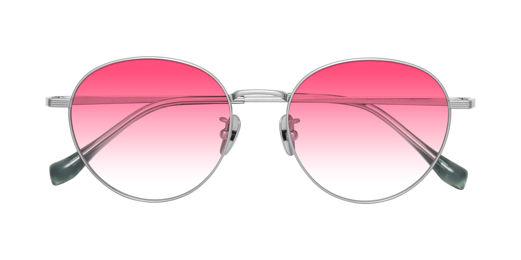 Folded Front of Sahala in Silver with Pink Gradient Lenses