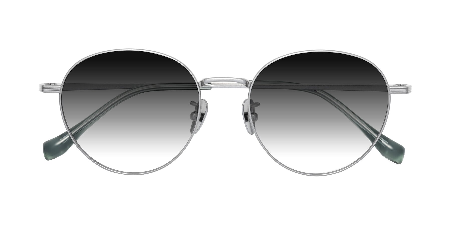 Folded Front of Sahala in Silver with Gray Gradient Lenses