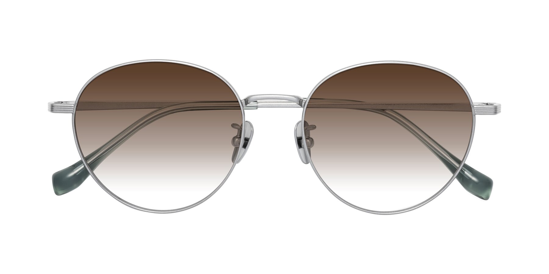 Folded Front of Sahala in Silver with Brown Gradient Lenses