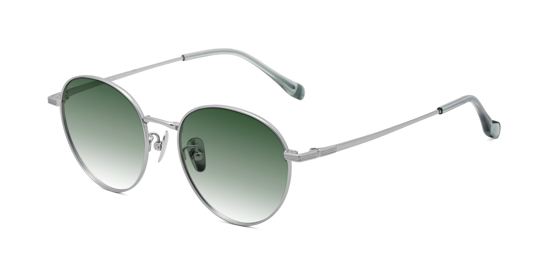 Angle of Sahala in Silver with Green Gradient Lenses