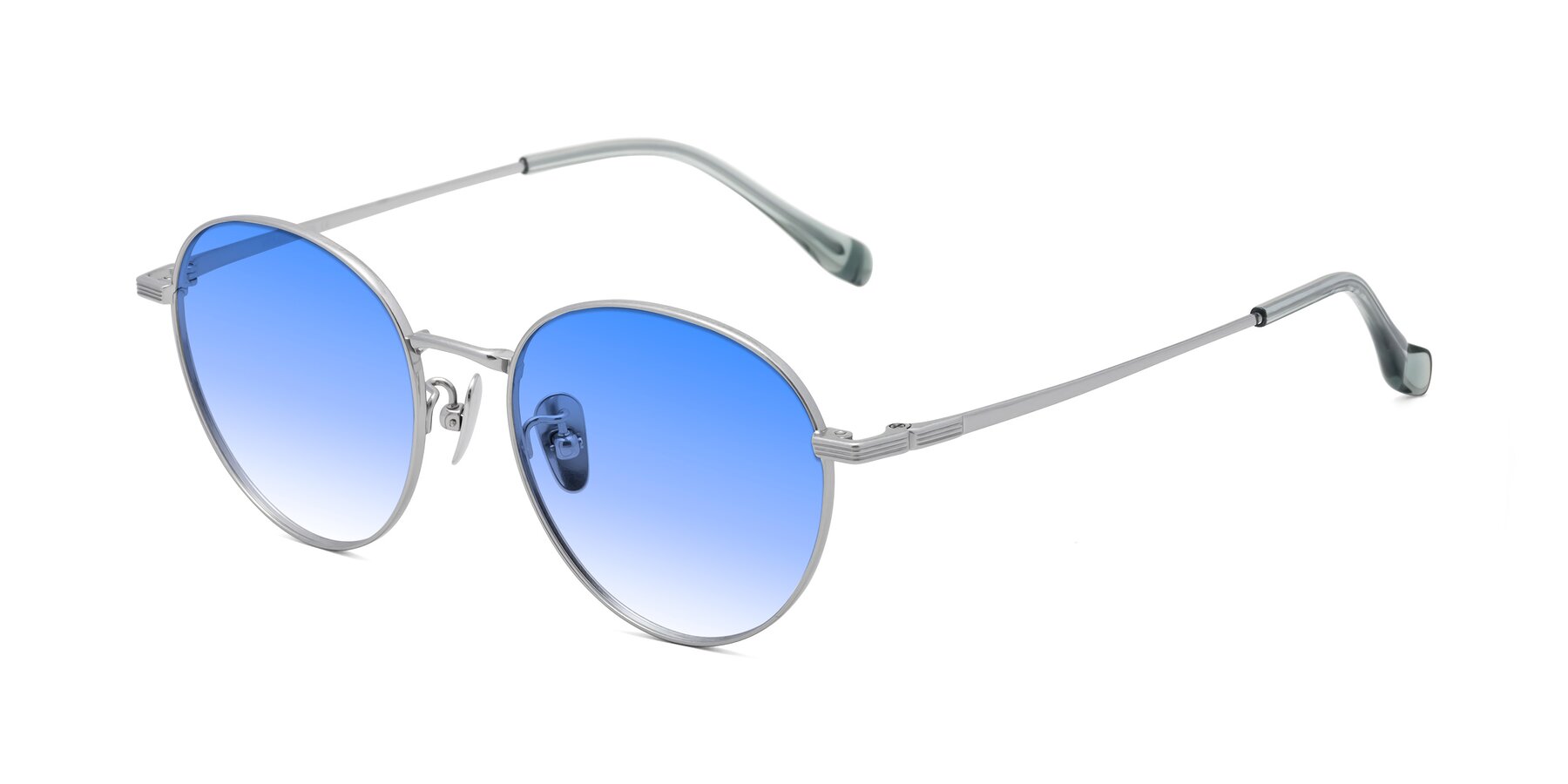 Angle of Sahala in Silver with Blue Gradient Lenses