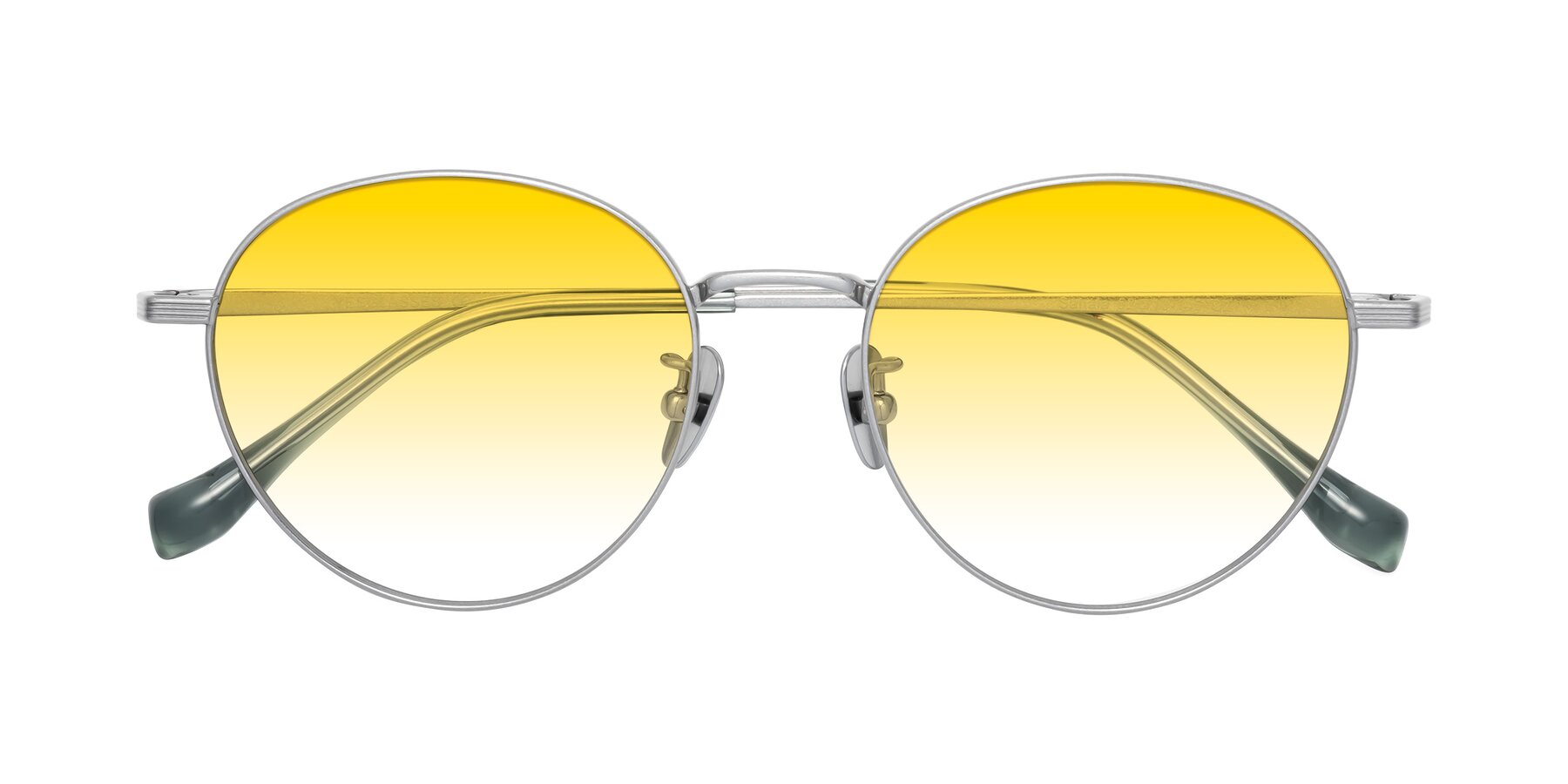 Folded Front of Sahala in Silver with Yellow Gradient Lenses