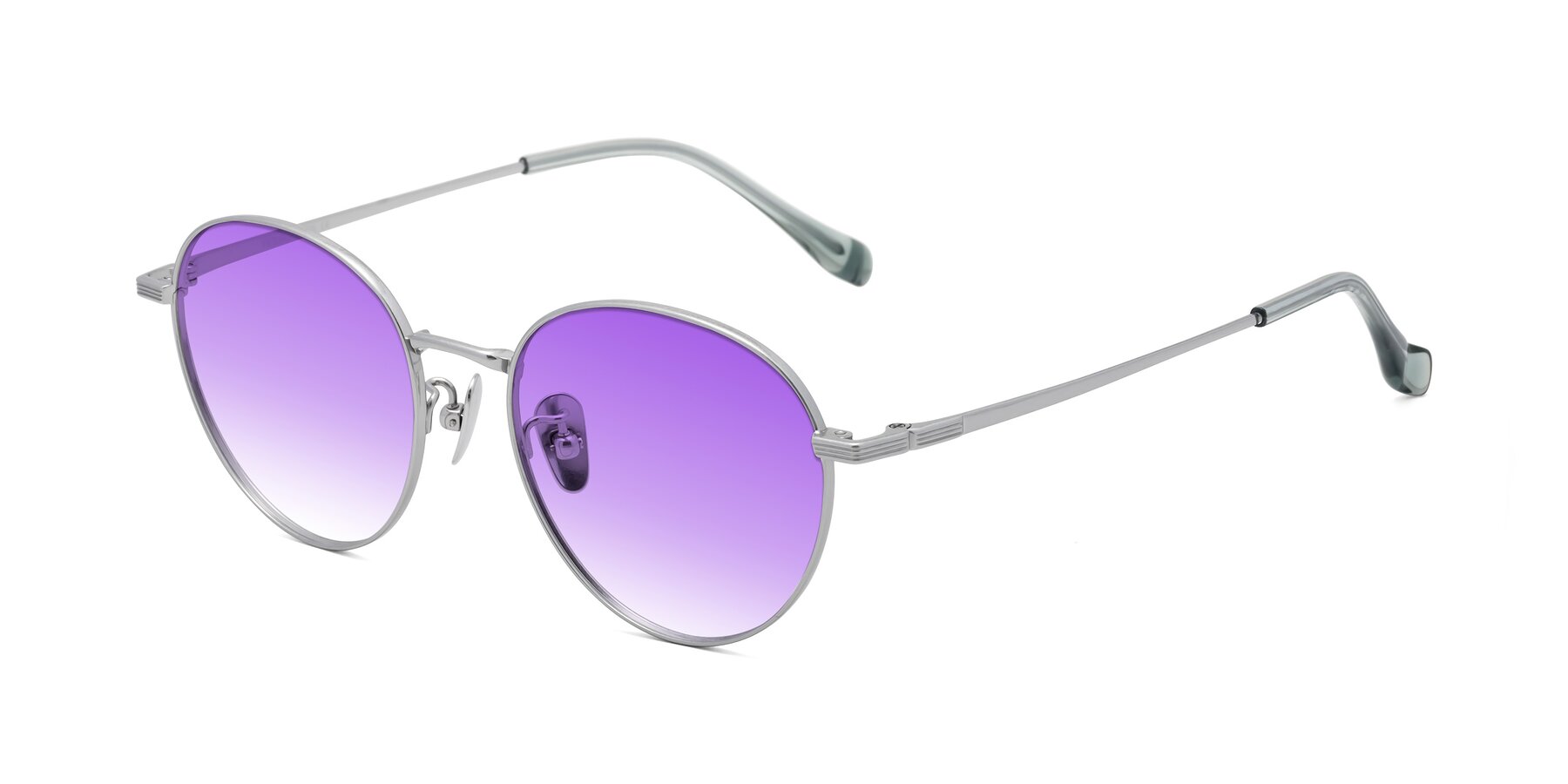 Angle of Sahala in Silver with Purple Gradient Lenses