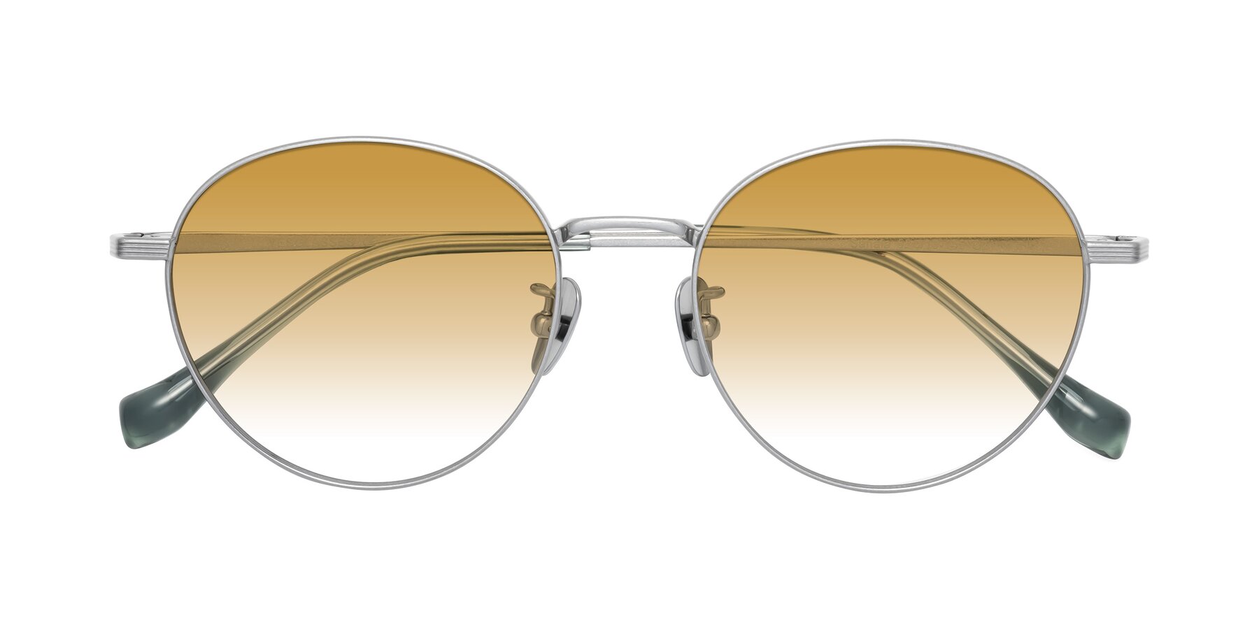 Folded Front of Sahala in Silver with Champagne Gradient Lenses