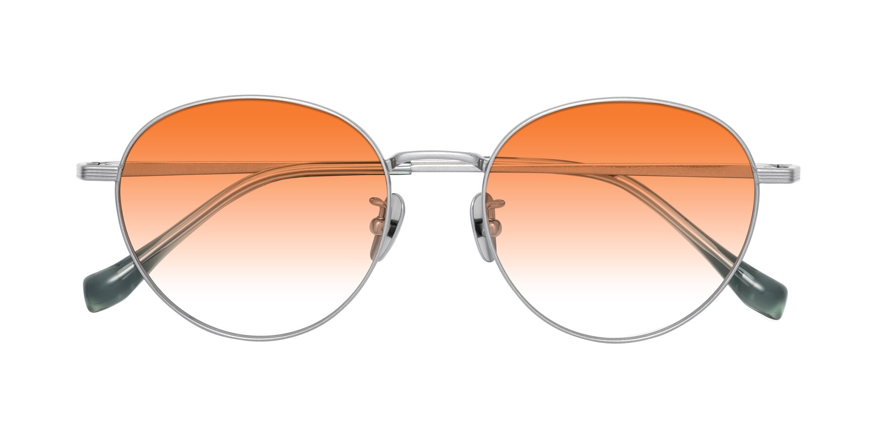 Folded Front of Sahala in Silver with Orange Gradient Lenses