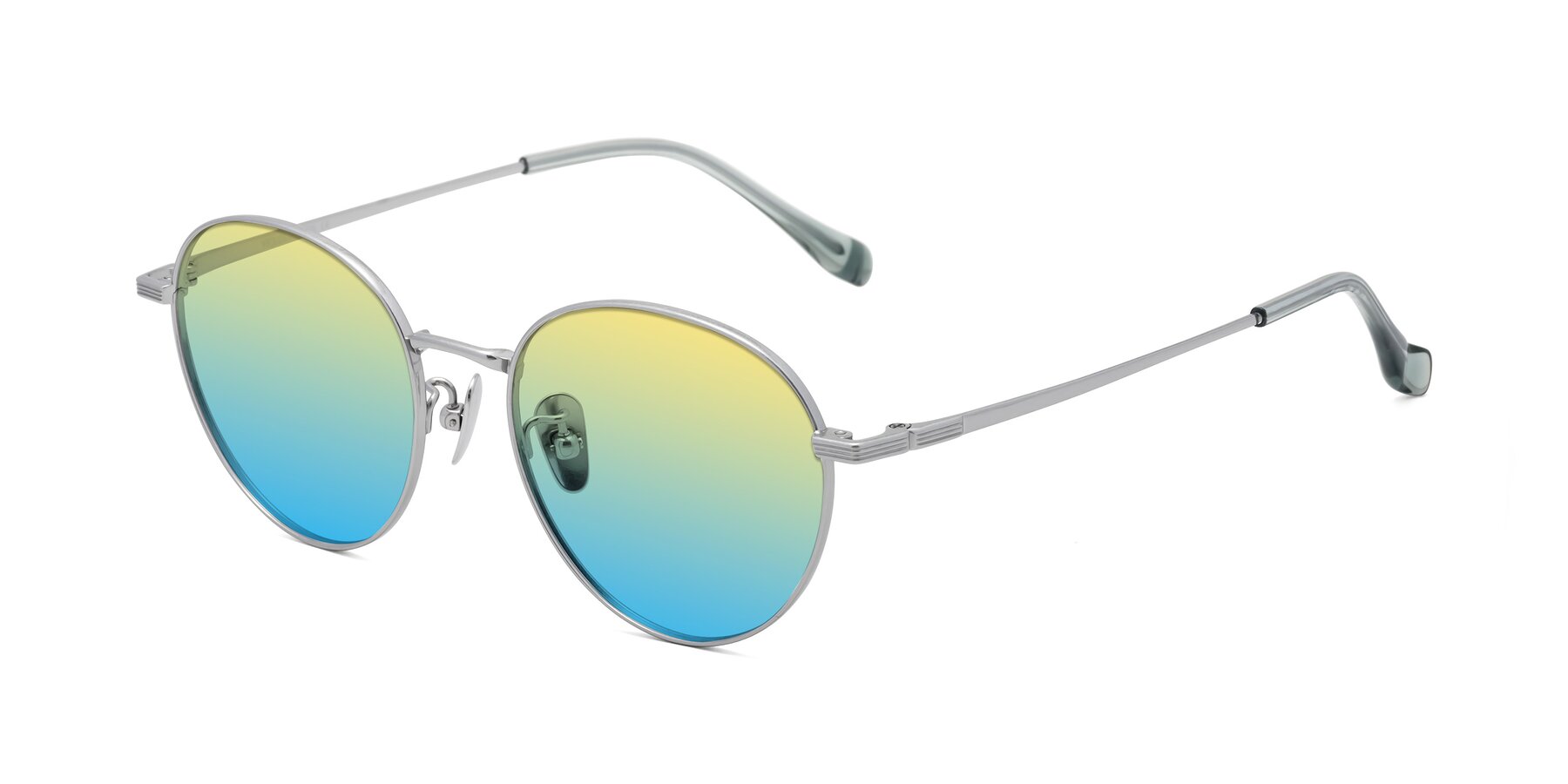 Angle of Sahala in Silver with Yellow / Blue Gradient Lenses