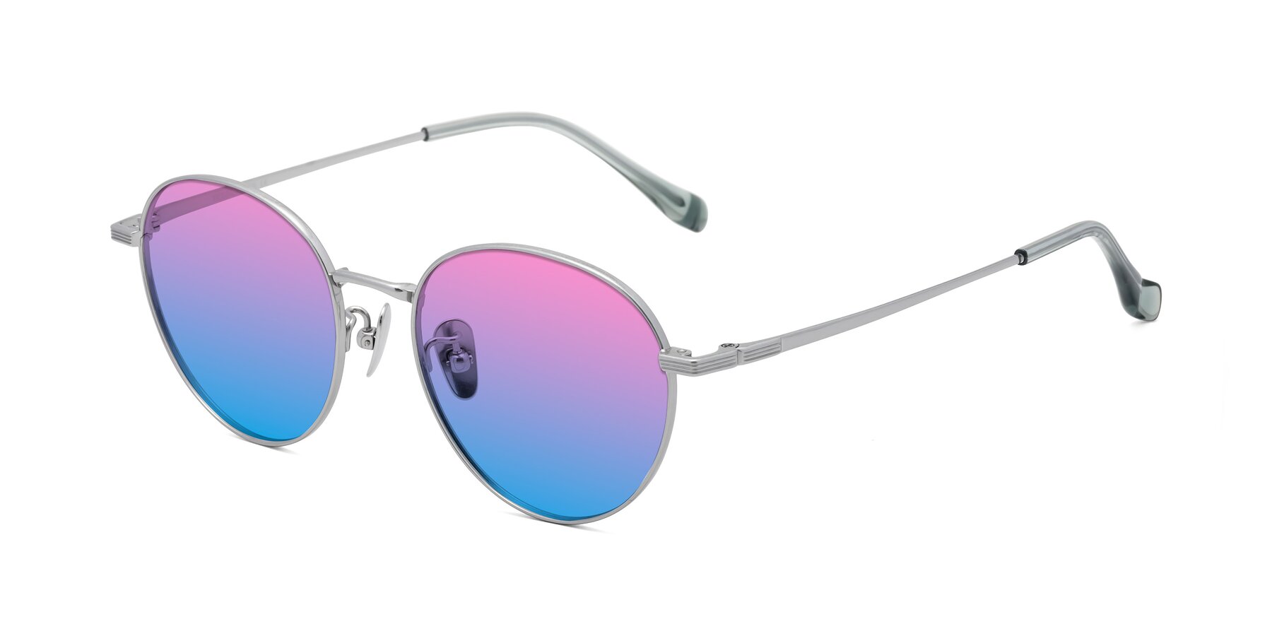 Angle of Sahala in Silver with Pink / Blue Gradient Lenses