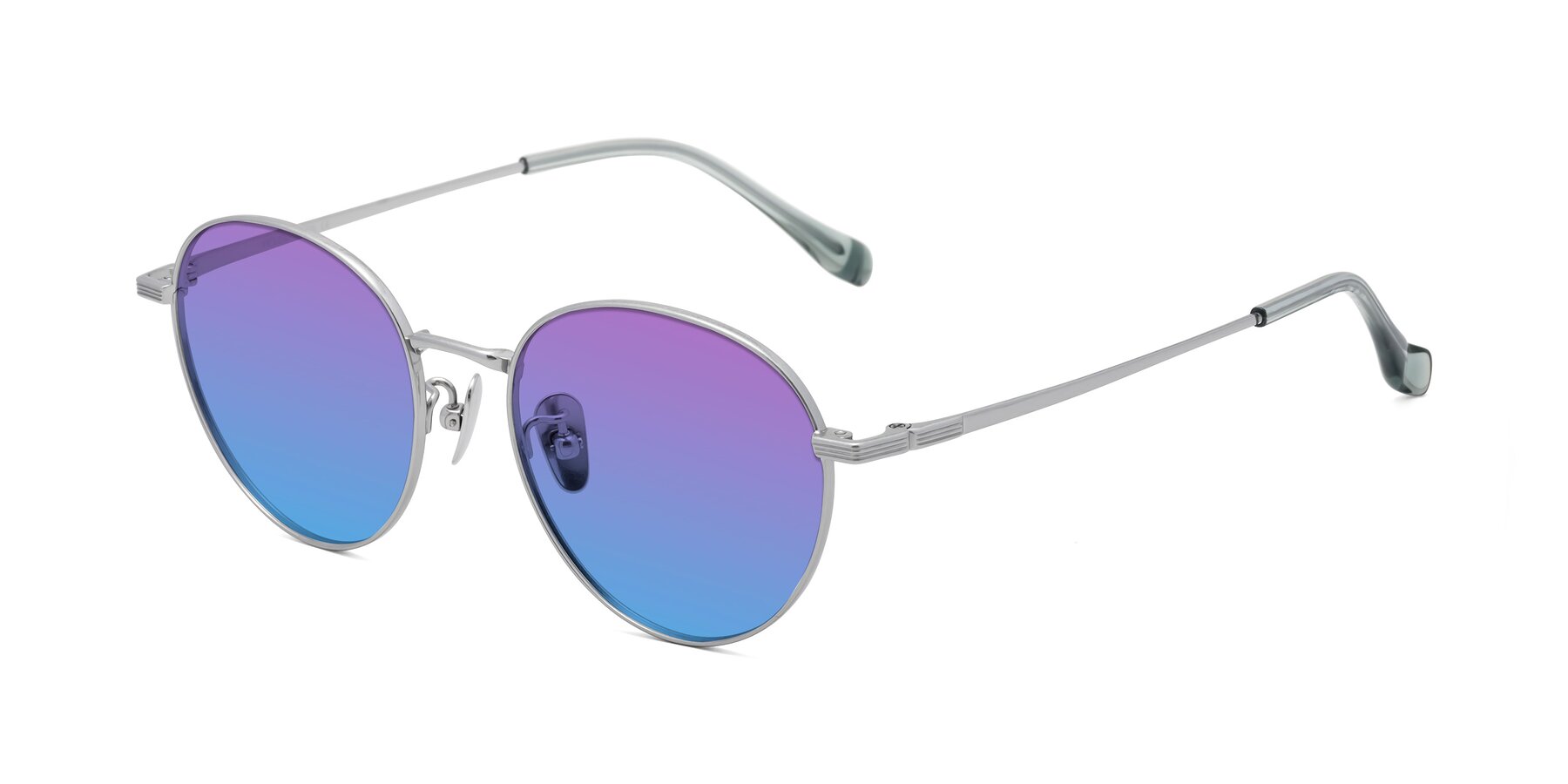 Angle of Sahala in Silver with Purple / Blue Gradient Lenses