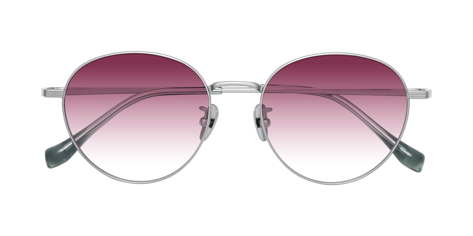 Folded Front of Sahala in Silver with Wine Gradient Lenses