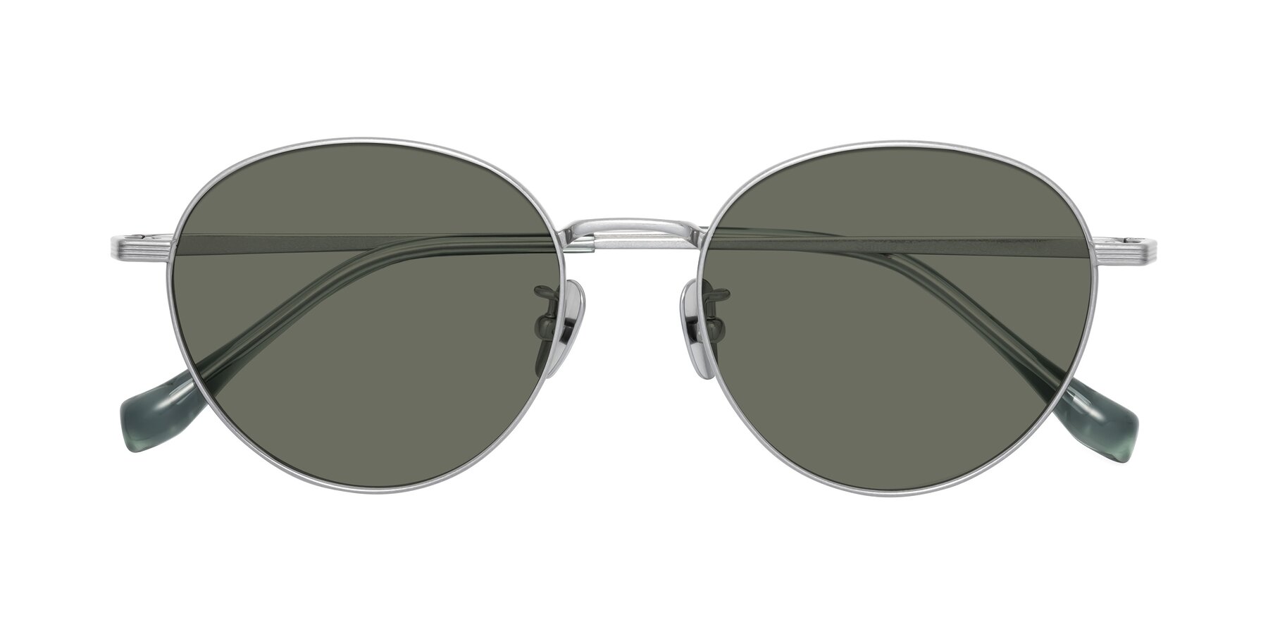 Folded Front of Sahala in Silver with Gray Polarized Lenses