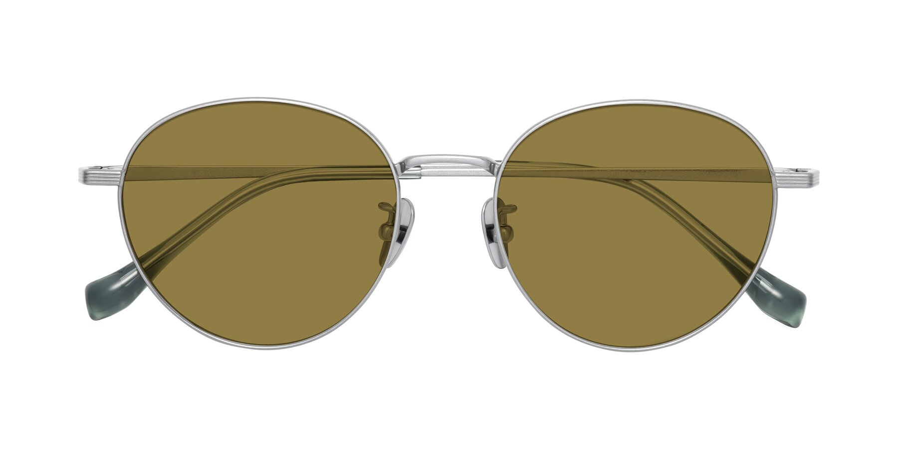 Folded Front of Sahala in Silver with Brown Polarized Lenses