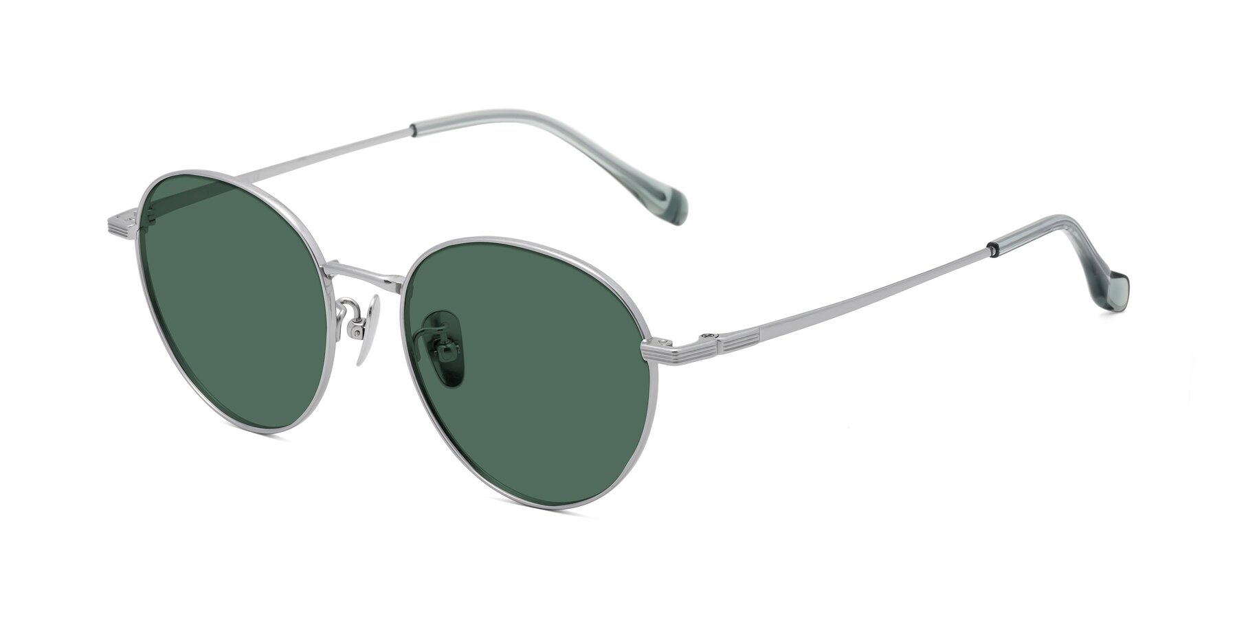 Angle of Sahala in Silver with Green Polarized Lenses