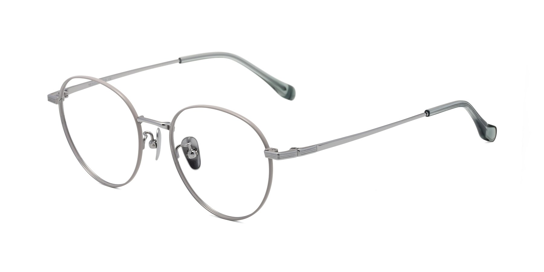 Angle of Sahala in Gray-Silver with Clear Blue Light Blocking Lenses