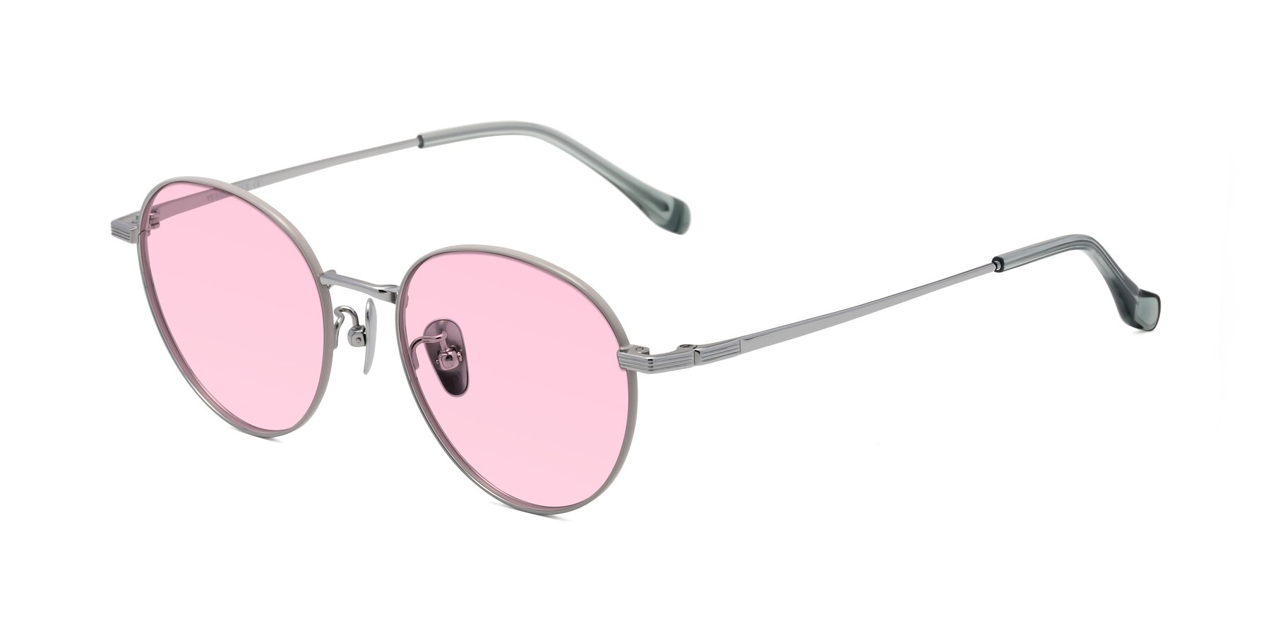 Angle of Sahala in Gray-Silver with Light Pink Tinted Lenses